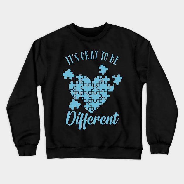 It's Okay To Be Different - Autistic Puzzle Autism Awareness Gift Crewneck Sweatshirt by ScottsRed